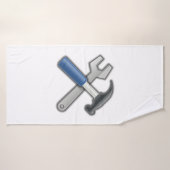 Gereedschap, hammer en moersleutel badhanddoek (Badhanddoek)