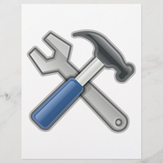 Gereedschap, hammer en moersleutel flyer (Voorkant)