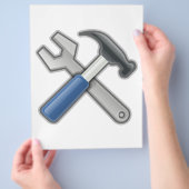 Gereedschap, hammer en moersleutel flyer (Hand)