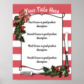Gereedschap Holly diner feest Kerstvakantie menu Poster (Voorkant)