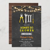 Gereedschap honing doe douche uitnodiging (Voorkant / Achterkant)