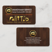 Gereedschap Houthout Gold Handyman Visitekaartje (Voorkant / Achterkant)