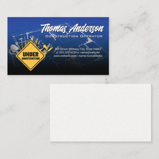 Gereedschap in aanbouw | Blauwdrukken Visitekaartje (Voorkant / Achterkant)