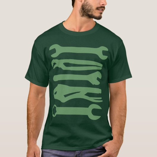 Gereedschap - legergroen t-shirt (Voorkant)