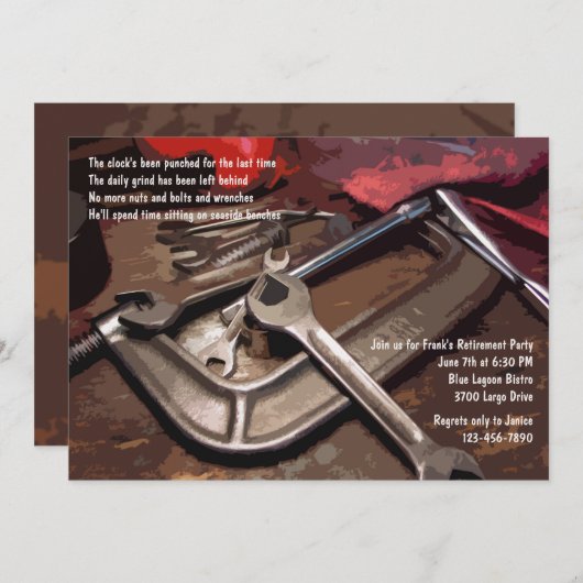 Gereedschap Masculinaire uitnodiging (Voorkant / Achterkant)