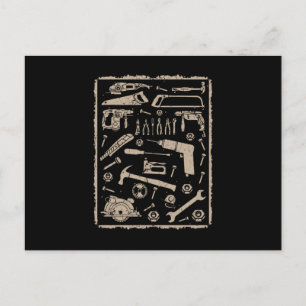 Gereedschap met lijst  briefkaart