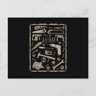 Gereedschap met lijst briefkaart