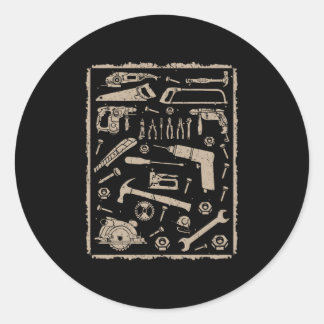 Gereedschap met lijst ronde sticker