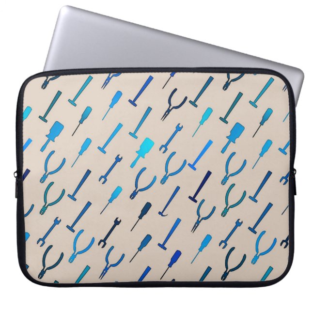 Gereedschap, op middelgrijs laptop sleeve (Voorkant)