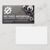 Gereedschap op tafel | Sleutel tandwiel logo Visitekaartje (Voorkant / Achterkant)