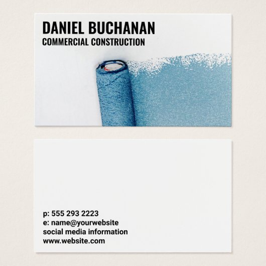 Gereedschap Paint Roller | Wand met schilfers Visitekaartje (Voorkant /achterkant)