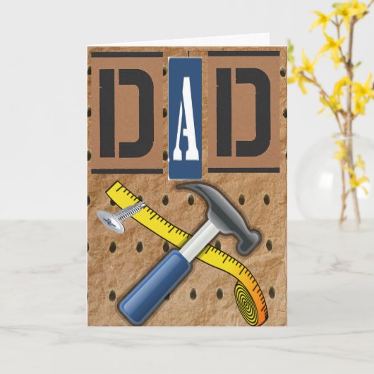 Gereedschap Pap Happy Vaderdag Kaart (Gele Bloem)