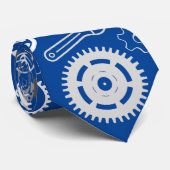 Gereedschap Patroon 01.b Blauw BG Stropdas (Opgerold)