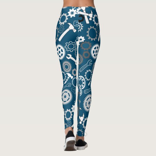 Gereedschap Patroon 01.b DBlue BG Leggings (Achterkant)