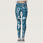 Gereedschap Patroon 01.b DBlue BG Leggings (Voorkant)