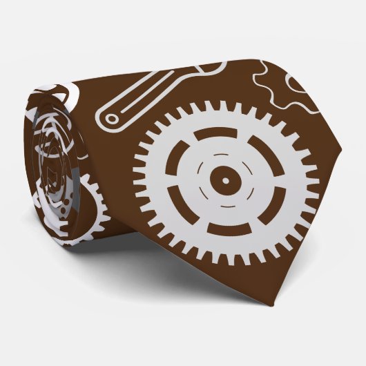 Gereedschap Patroon 01.b DBrown BG Stropdas (Opgerold)