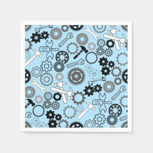 Gereedschap Patroon 01.b LBlue BG Servet