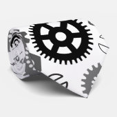 Gereedschap Patroon 01.b Wit BG Stropdas (Opgerold)