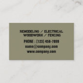 Gereedschap Reparatie Onderhoud Bouw Handyman Visitekaartje (Achterkant)