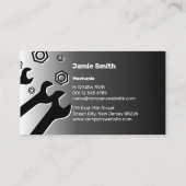 Gereedschap Silhouetten Professioneel Zwart Wit Me Visitekaartje (Achterkant)