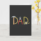 Gereedschap spelling papa leuke vadersdag kaart (Gele Bloem)
