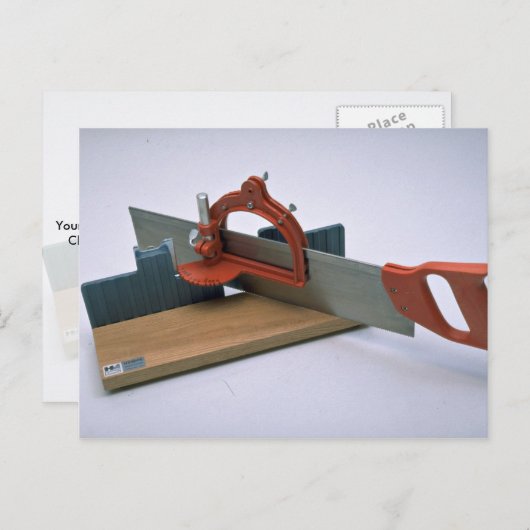 Gereedschap van Handel- Mitre doos met zaag Briefkaart (Voorkant / Achterkant)