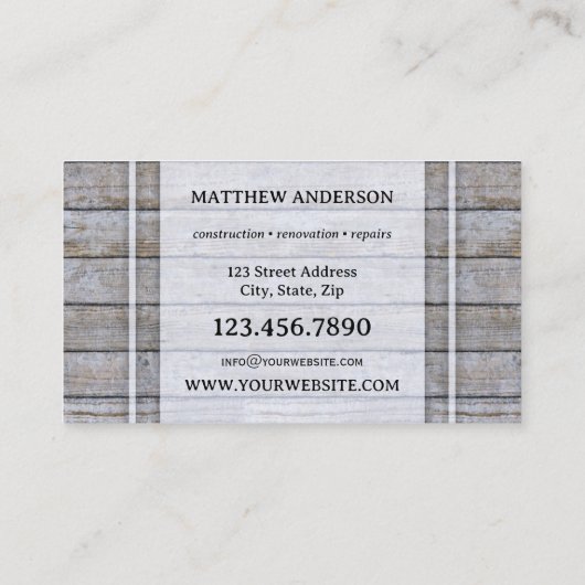 Gereedschap Vernieuwing houten constructie Visitekaartje (Achterkant)