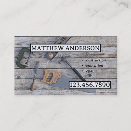 Gereedschap Vernieuwing houten constructie Visitekaartje (Voorkant)