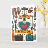 Gereedschap voor Dad Vaderdag AI-art Kaart (Gele Bloem)