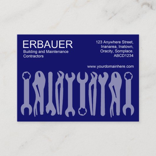 Gereedschap voor de handel (Chubby) - Donkerblauw Visitekaartje (Voorkant)