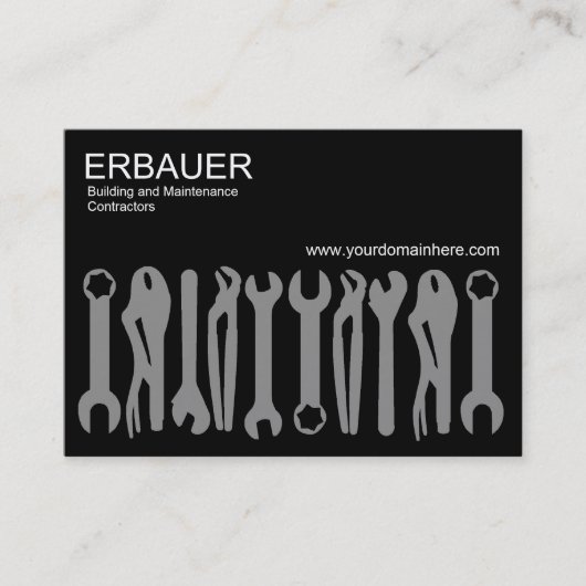 Gereedschap voor de handel (Chubby v2) - Zwart Visitekaartje (Voorkant)