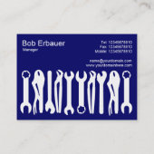 Gereedschap voor de handel (Chubby) - Wit op donke Visitekaartje (Achterkant)