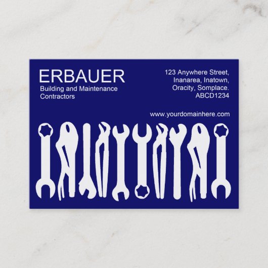 Gereedschap voor de handel (Chubby) - Wit op donke Visitekaartje (Voorkant)