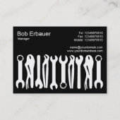 Gereedschap voor de handel (Chubby) - Wit op zwart Visitekaartje (Achterkant)