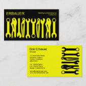 Gereedschap voor de handel - Geel op zwart Visitekaartje (Voorkant / Achterkant)