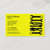 Gereedschap voor de handel - Geel op zwart Visitekaartje (Achterkant)