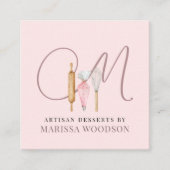 Gereedschap voor gebak Schuif Roze Bakkerbakkers Vierkante Visitekaartje (Voorkant)
