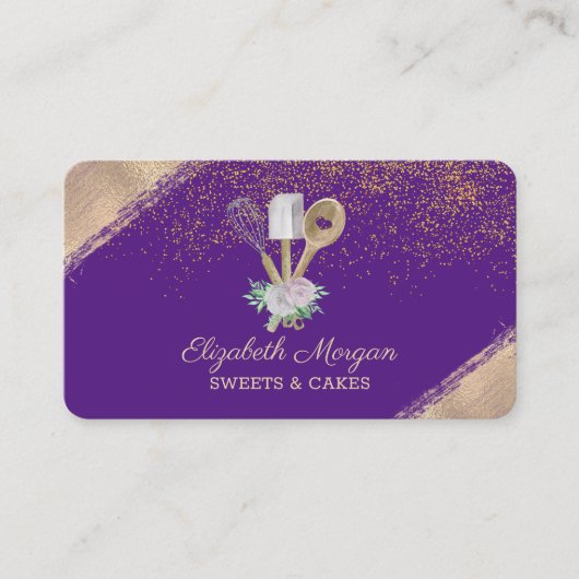 Gereedschap voor gebak Vloerbedekking Gold Confett Visitekaartje (Voorkant)