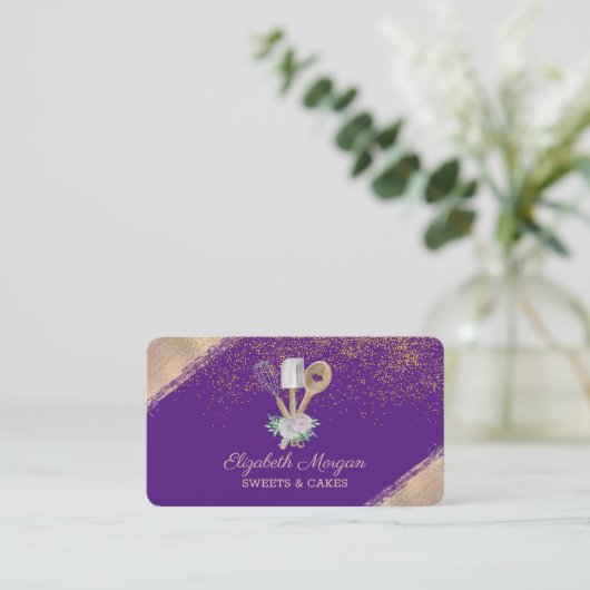 Gereedschap voor gebak Vloerbedekking Gold Confett Visitekaartje (Staand voorkant)