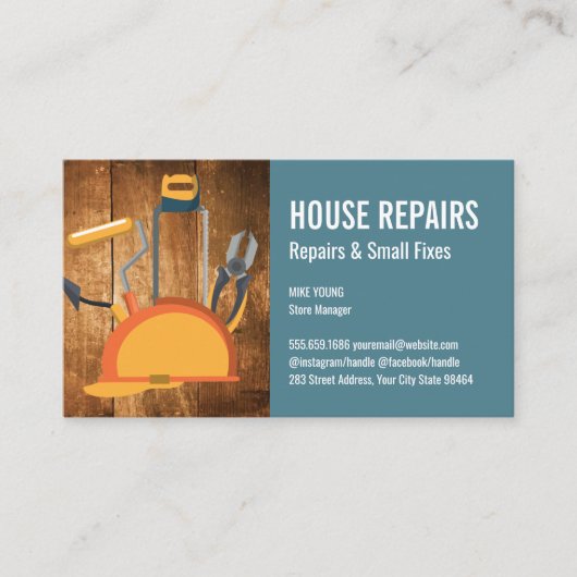 Gereedschap voor hard Pet | Bouwafsprakenkaart Afsprakenkaartje (Voorkant)