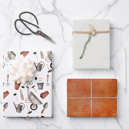 Gereedschap voor het oppakken van tuinbouwkleding  inpakpapier vel (Voorkant)