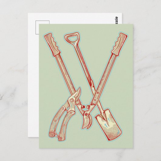 Gereedschap voor het tuinieren briefkaart (Voorkant / Achterkant)