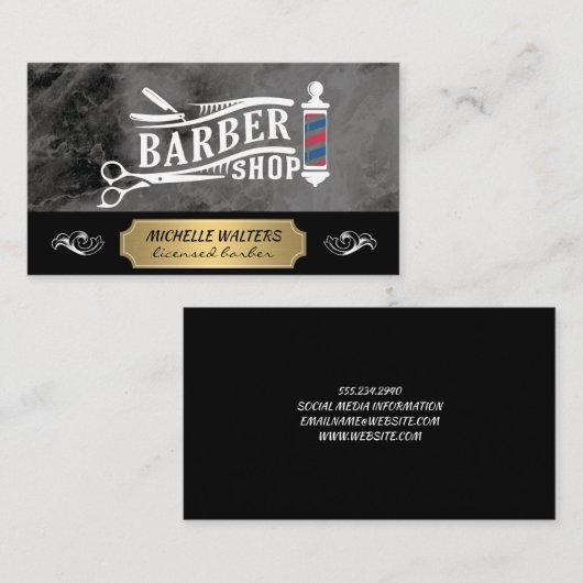 Gereedschap voor kapperszaken | haarsnit visitekaartje (Voorkant / Achterkant)