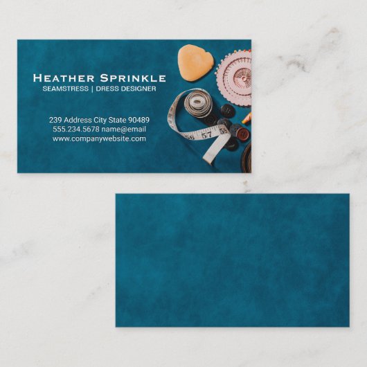 Gereedschap voor naaikit | achtergrond visitekaartje (Voorkant / Achterkant)