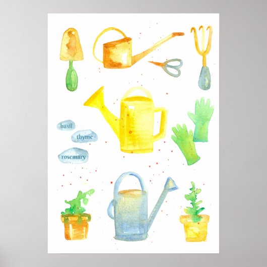 Gereedschap voor tuinbouw Planten Poster (Voorkant)