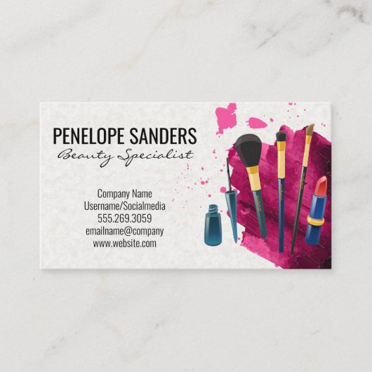 Gereedschap voor visagisten | Kwaststreek Visitekaartje (Voorkant)