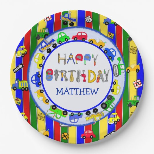 Gereedschap, vrachtwagens, personenwagens, tractor papieren bordje (Voorkant)