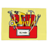 Gereedschappen en gereedschapskist Gift Bag Name  Groot Cadeauzakje (Achterkant)