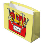 Gereedschappen en gereedschapskist Gift Bag Name  Groot Cadeauzakje (Achterkant Gekanteld)