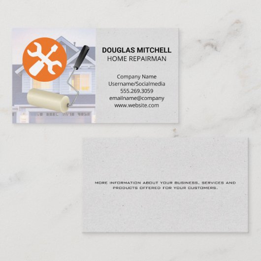 Gereedschappen Verf Roller | Visitekaartje van her (Voorkant / Achterkant)